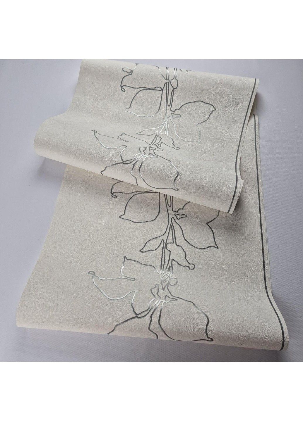 Шпалери вінілові на флізеліні 0.53 × 10.05 м 57947, молочні з сірим для спальні, вітальні, коридору MARBURG (368895858)