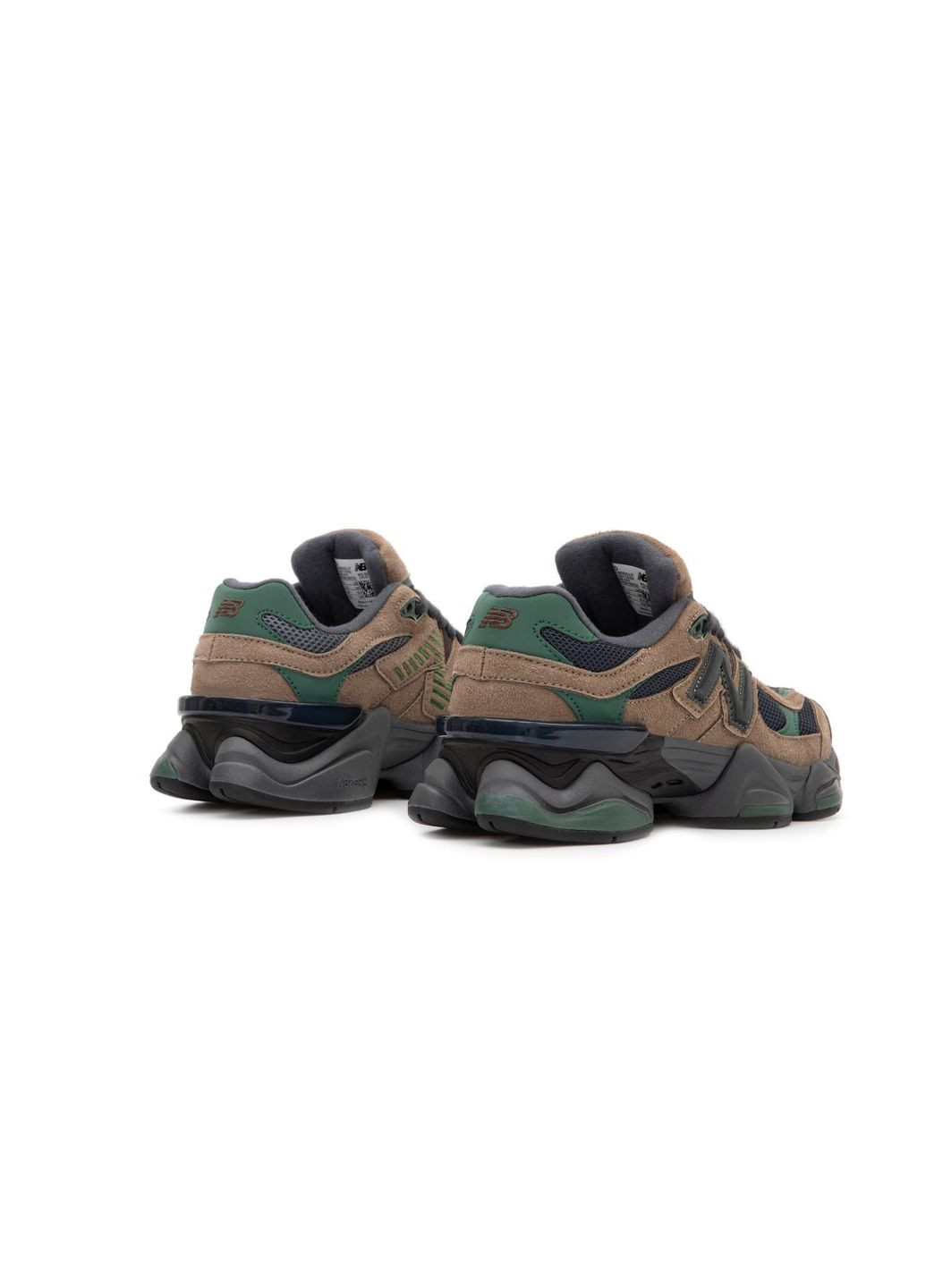 Темно-коричневі всесезонні жіночі кросівки new balance black white brown No Brand 9060