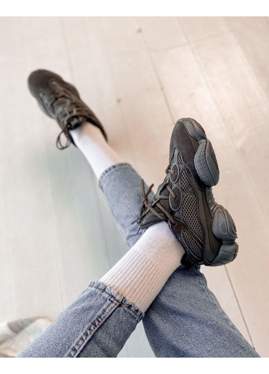 КРОССОВКИ ЖЕНСКИЕ ADIDAS YEEZY BOOST 500 GRANITE АДИДАС ИЗИ БУСТ No Brand чёрные демисезоны (367171982)