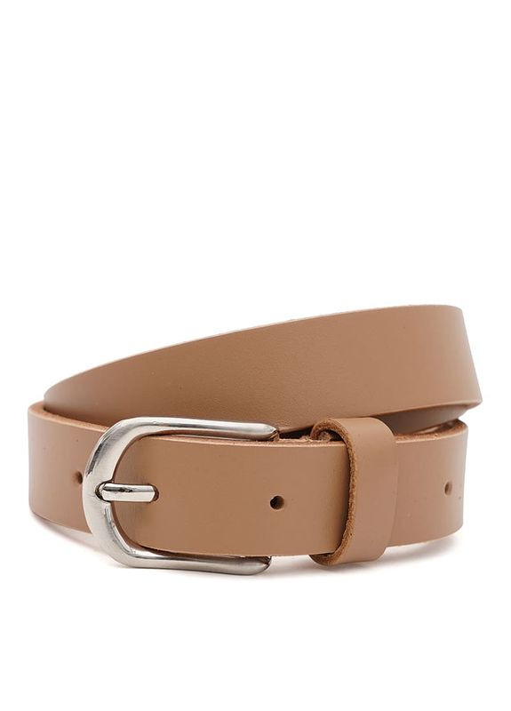 Жіночий ремінь шкіряний 110v1genw79 Бежевий Borsa Leather (302972484)