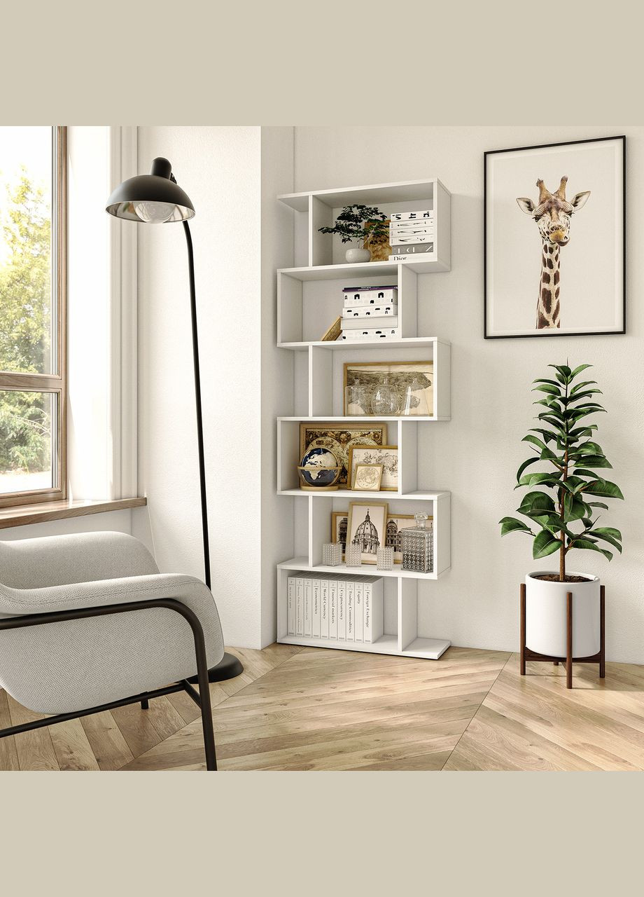 Стелаж полиця для книг та декору на 6 комірок GT-56 від MORELI (335422815)