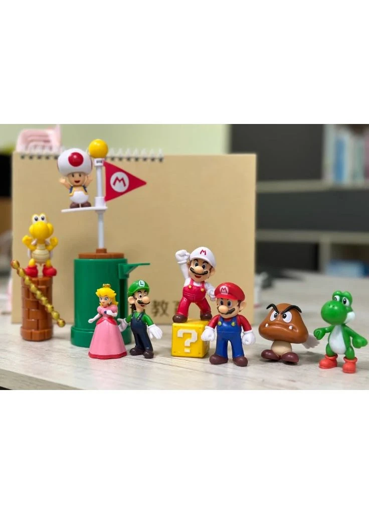 Супер Марио Super Mario набор братьев Марио 12 фигурок Луиджи Йоши Жаба Купа Гумба детские игровые фигурки 2-7 см Shantou (393635522)