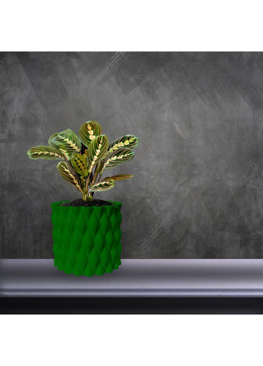 Цветочный горшок 3d, Twist Flow, круглый 15.5 x 14.5 cm, Цвет Зеленый 3D Lux Studio (389600221)