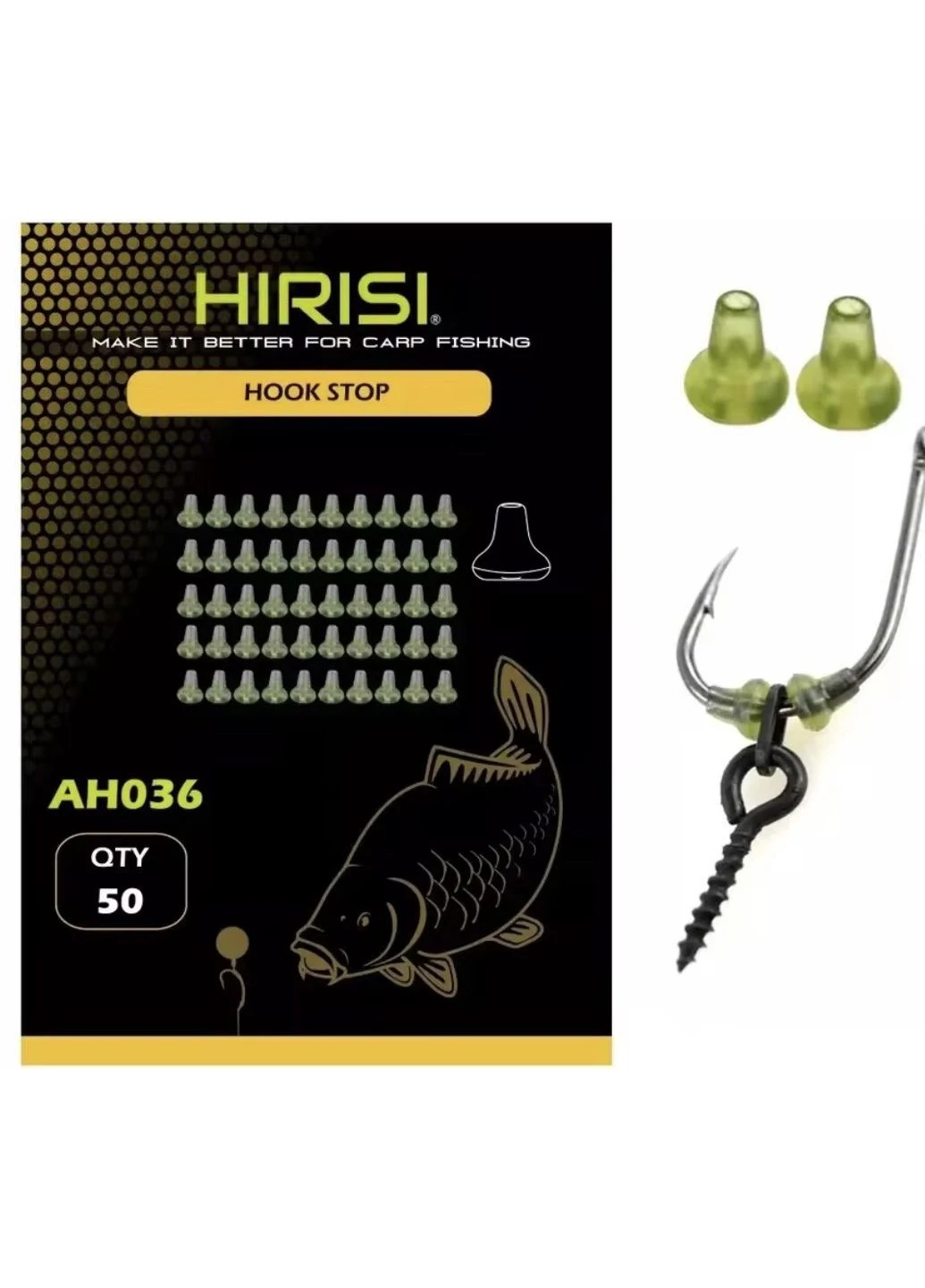 Стопорки на крючок зеленые АН035/036 50шт Hirisi (393937399)