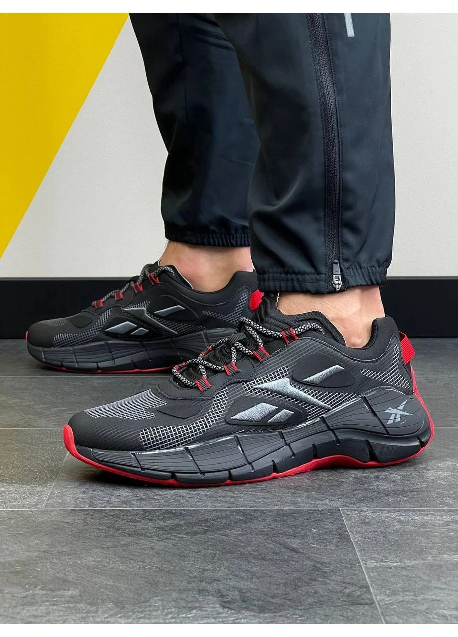 Черные демисезонные кроссовки мужские reebok zig kinetica ii concept 1 black red рибок зиг черные No Brand