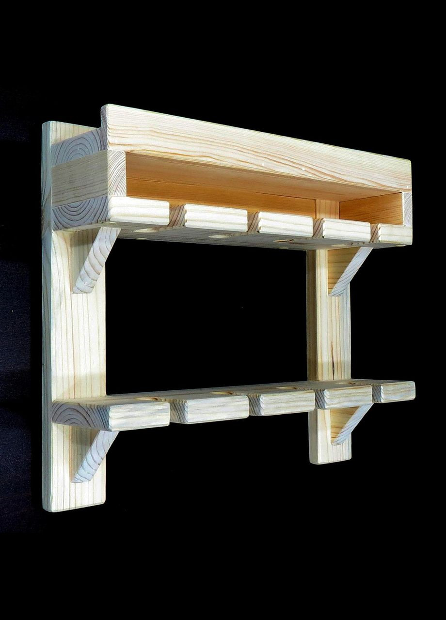 Полка для бокалов из дерева Сноувил бланже (ОБС-000301) No Brand (327425630)