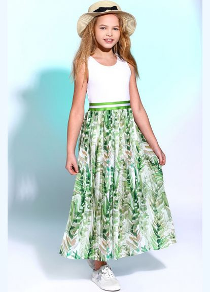 Зелена сукня підліткова tbt160 плісерована біло-зелена To Be Too (331155600)