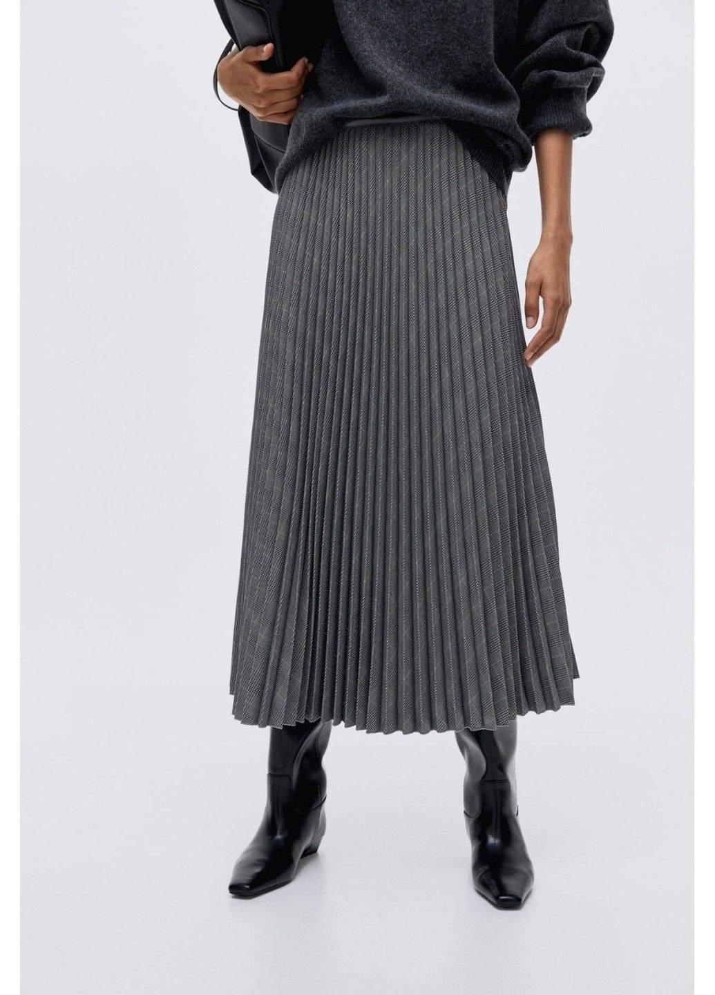 Жіноче плісирована спідниця Н&М (58725) XS Темно-сіра H&M (369483835)