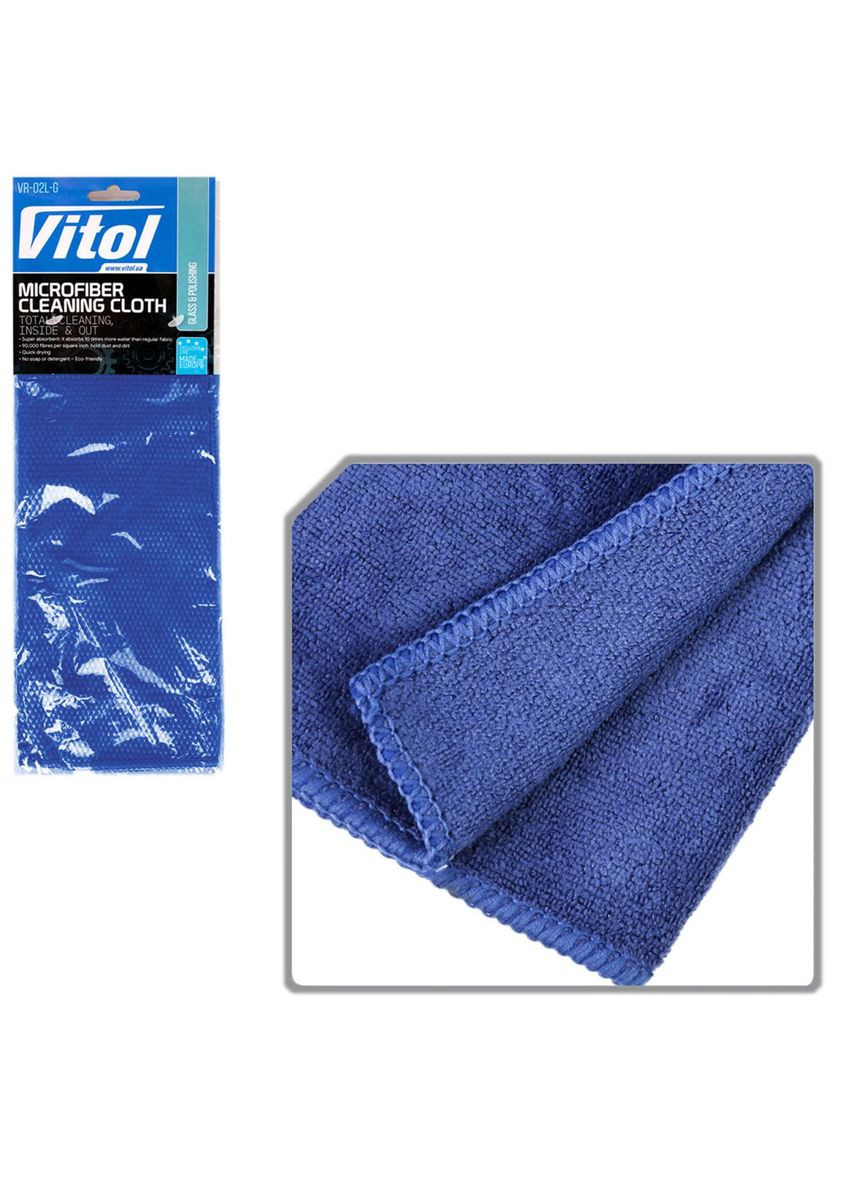 Салфетка микрофибра VR-03M-U универсальная 40х30см/синяя Vitol (346506859)