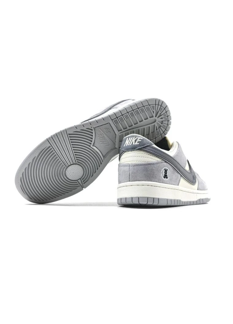 Кеды унисекс DUNK LOW серый с белым. Найк СБ Данк (натуральная кожа). Размер 40 (25,5 см) No Brand белые (402664193)