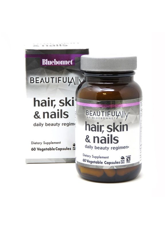 Вітаміни та мінерали Beautiful Ally Hair Skin and Nails, 60 капсул Bluebonnet Nutrition (333998746)