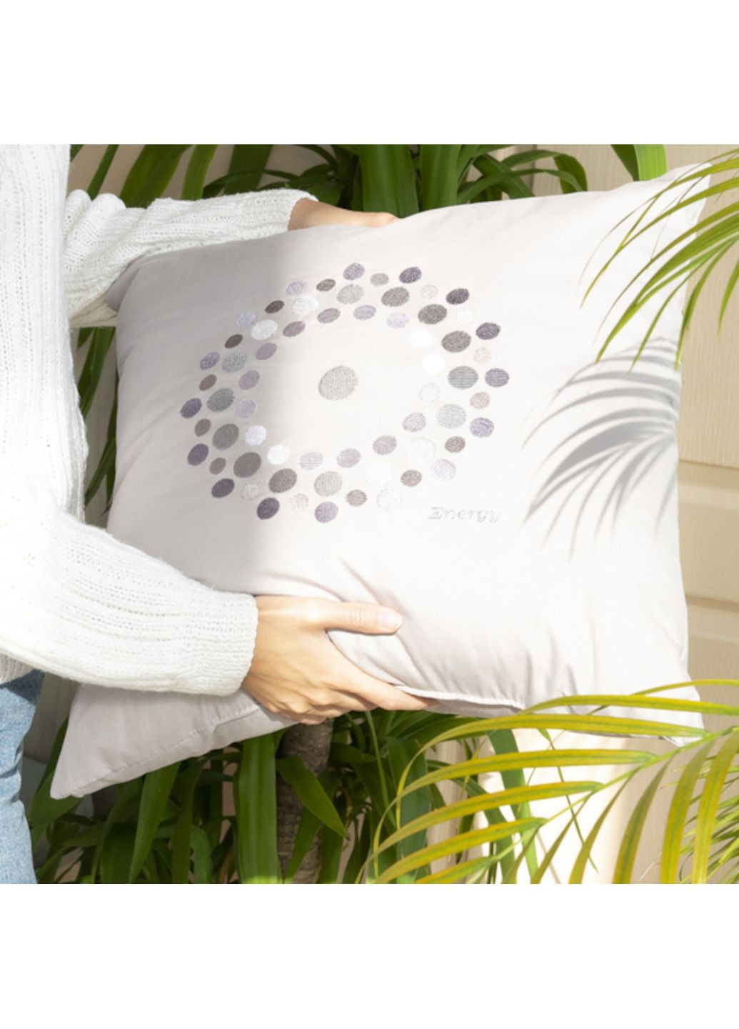 Подушка "Rain" 50х50 см с вышивкой (декоративная) IDEIA (332163842)