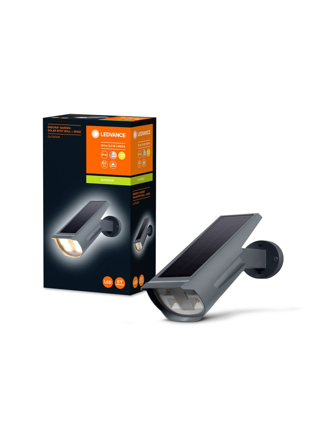 Светильник автономный ENDURA GARDEN SOLAR SPOT RGBW 0.5Вт 3000К 55Лм IP44 черный Ledvance (360396943)