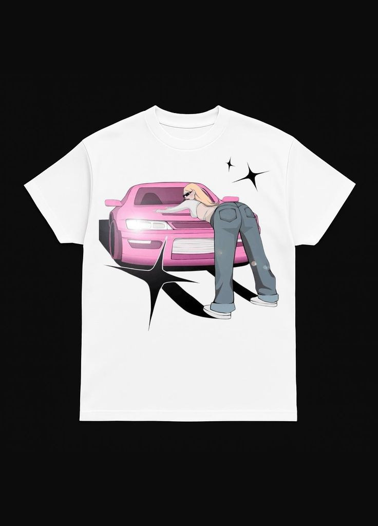 Белая футболка dtf печать девушка хлопок No Brand