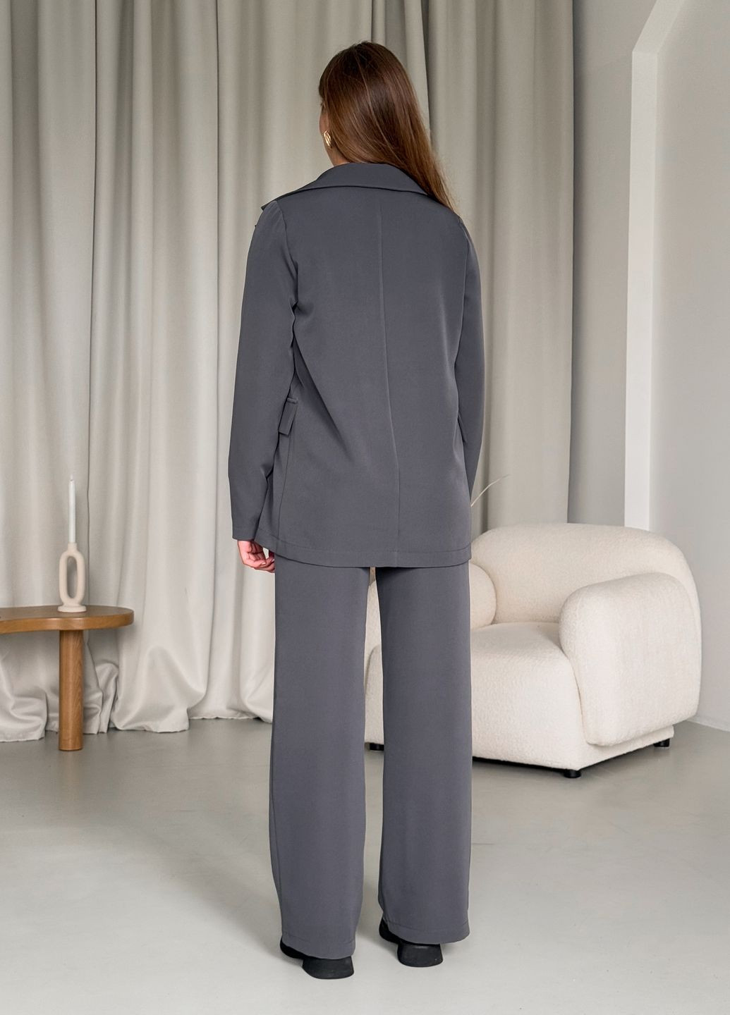 Жіночий класичний костюм з піджаком та широкими штанами Merlini Арсі (322250295)