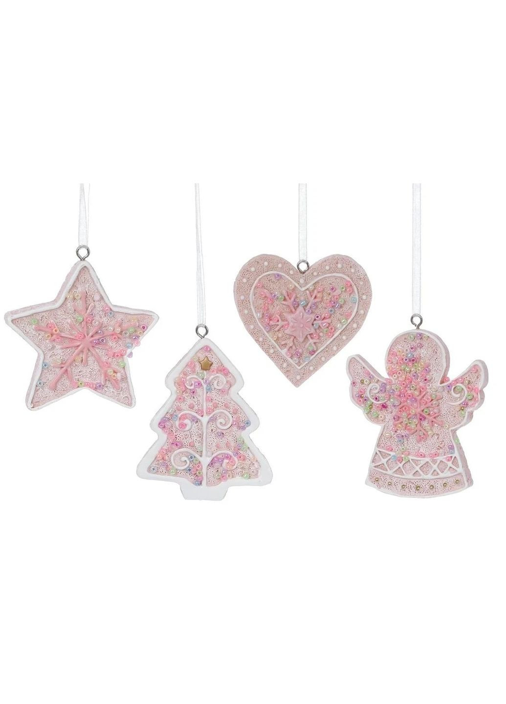 Украшения на елку Пряничные фигурки микс, набор 4 шт, (707-247), елочные игрушки BonaDi (311202499)