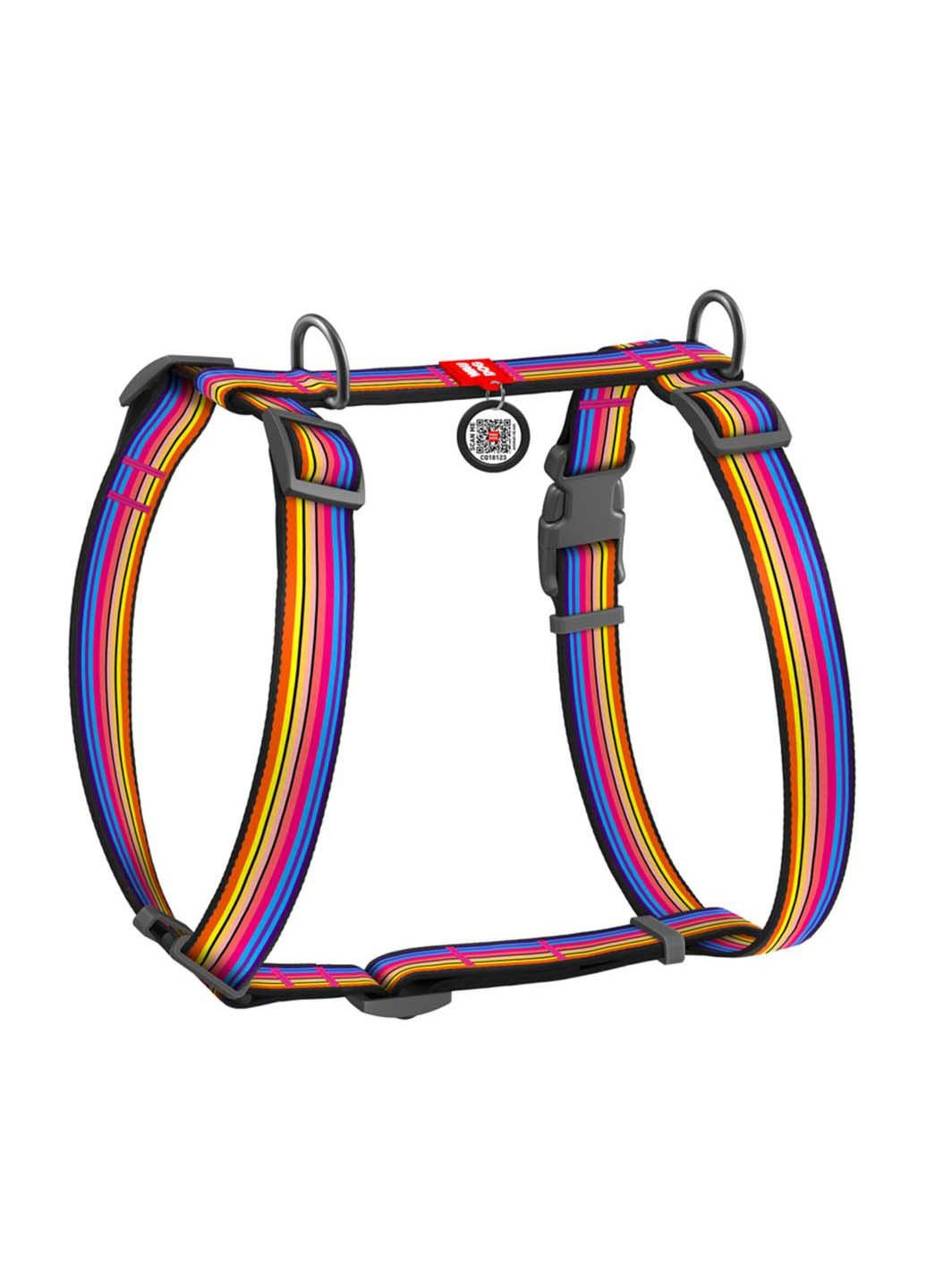 Шлея для собак анатомічна H-подібна Nylon Лінія 1 пластиковий фастекс L Ш 25 мм А 50-90 В 60-100 WAUDOG (292175430)