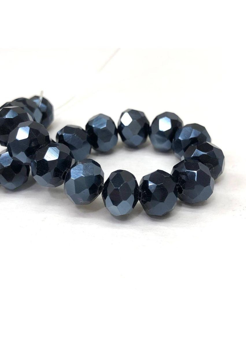 Бусины хрустальные рондель 8х6мм, нить-60 шт, гематитовый матовый Plus-plus (352746343)