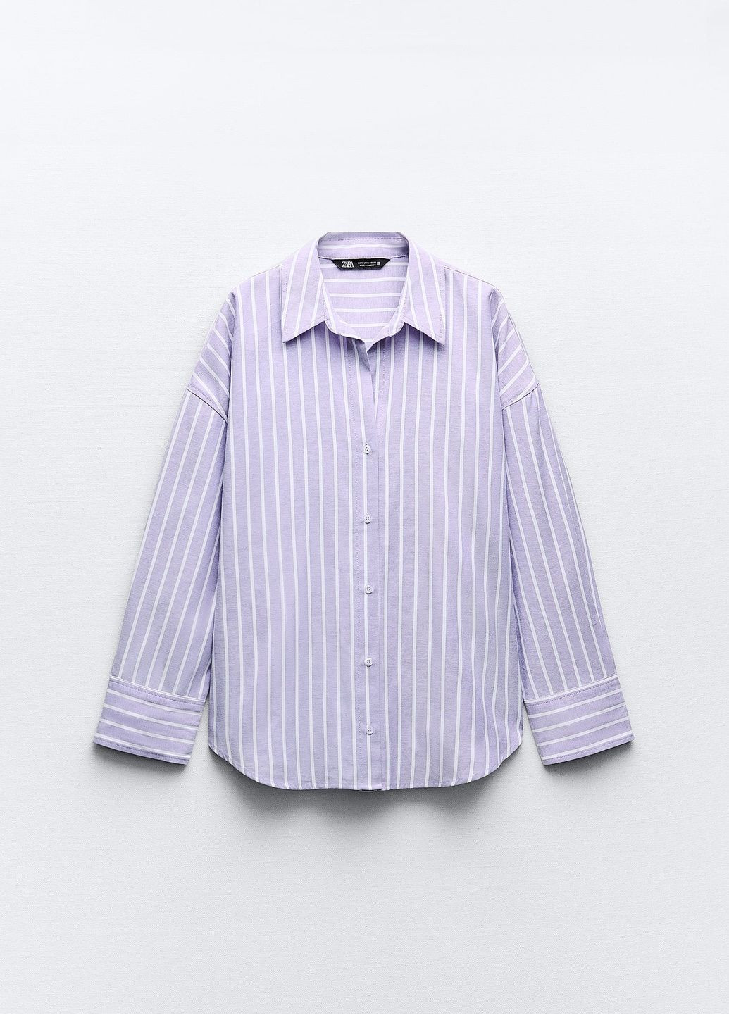 Фиолетовая классическая рубашка в полоску Zara