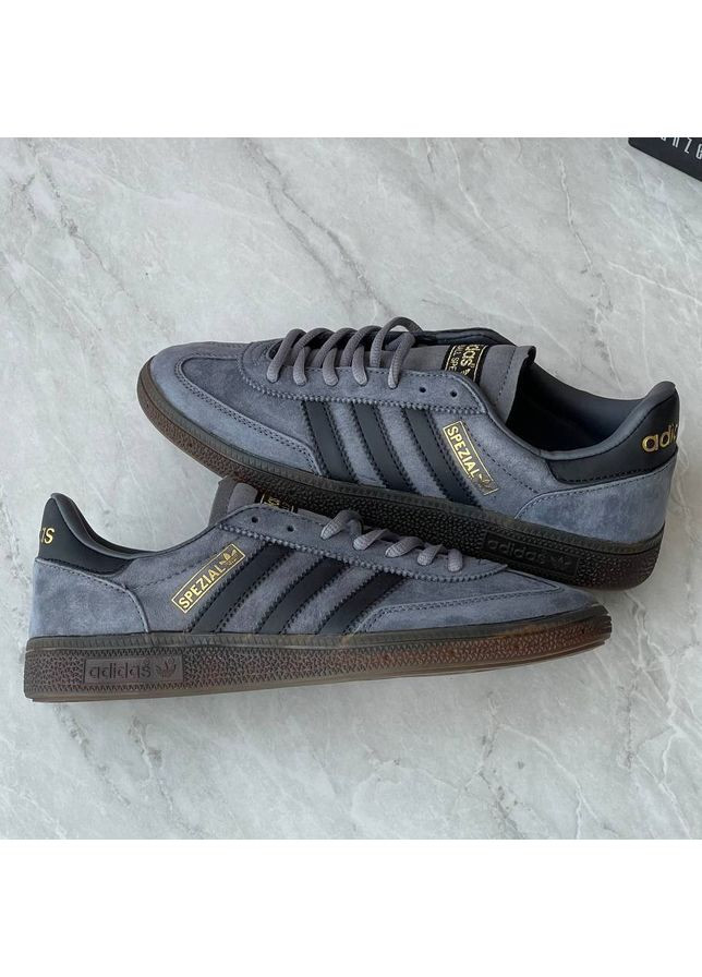 Темно-серые демисезонные кроссовки мужские и женские adidas spezial grey black brown | адидас спешел темно-серые No Brand