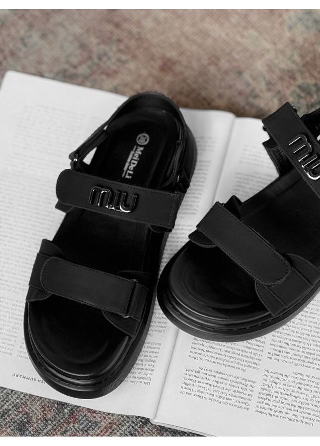 Жіночі сандалі Míu black No Brand чорні літо (346052571)