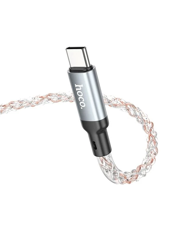 Кабель U112 Shine 60W charging data cable для Type-C to Type-C Серый Hoco (399523138)