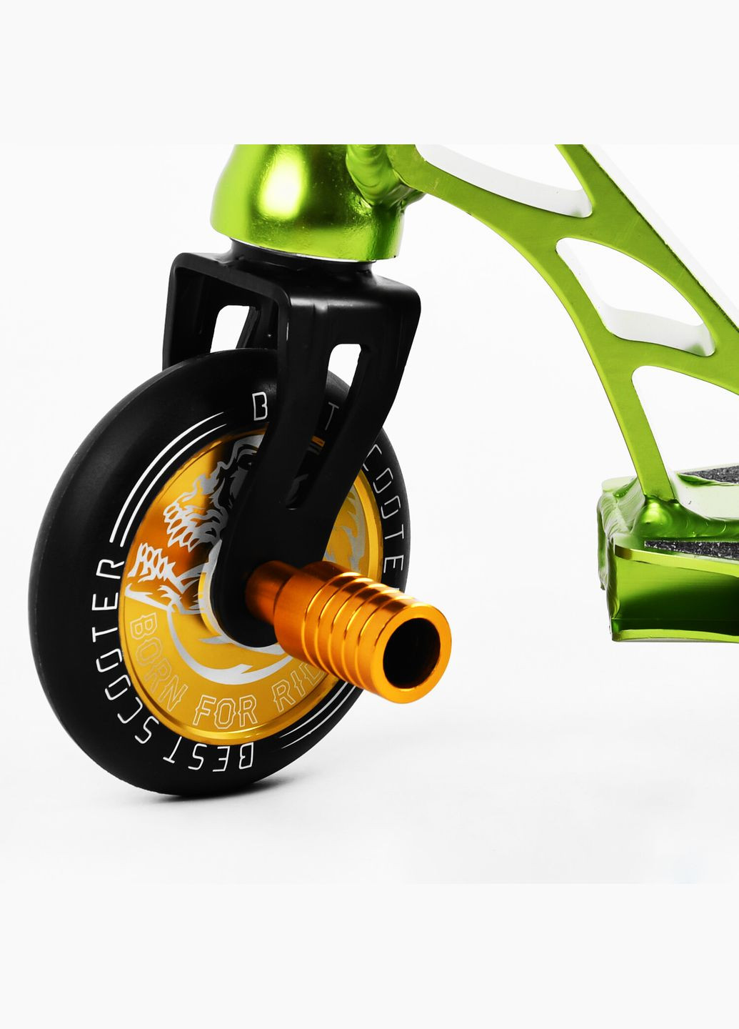 Самокат трюковый "Skull and Snake" HIC-система, пеги, алюминиевый диск и дека. Green (107483) Best Scooter (340908705)