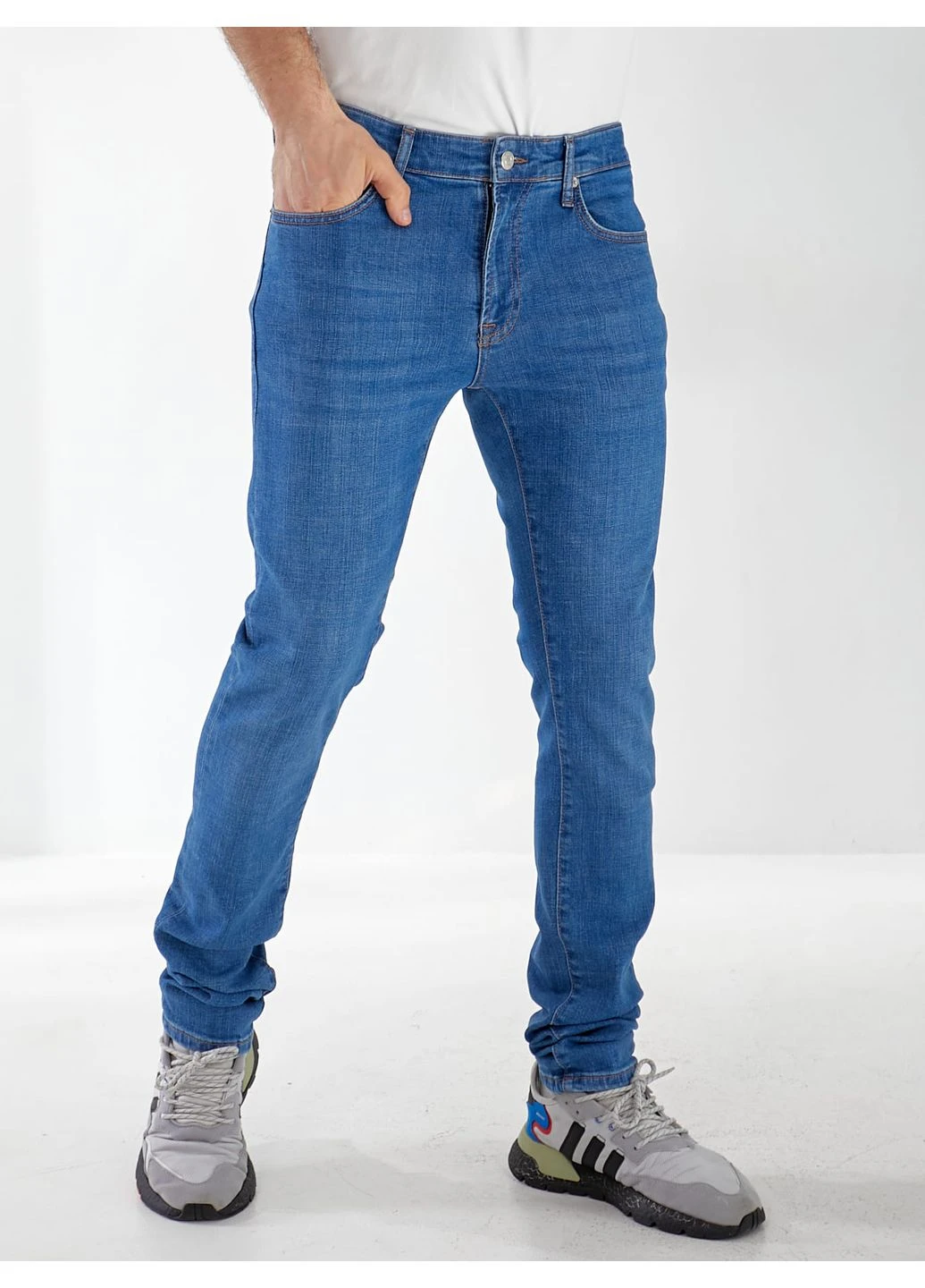Синие демисезонные джинсы lupin skinny мужские Fashion
