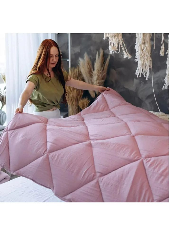 Ковдра полуторна Washed Cotton 1-03650_28829 210х140 см рожева ТЕП (365964927)