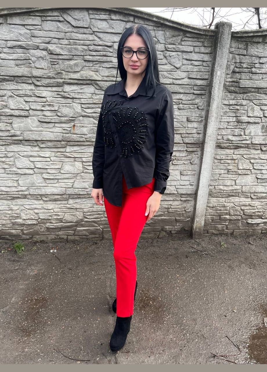 Жіноча чорна бавовняна сорочка Туреччина No Brand (316476008)