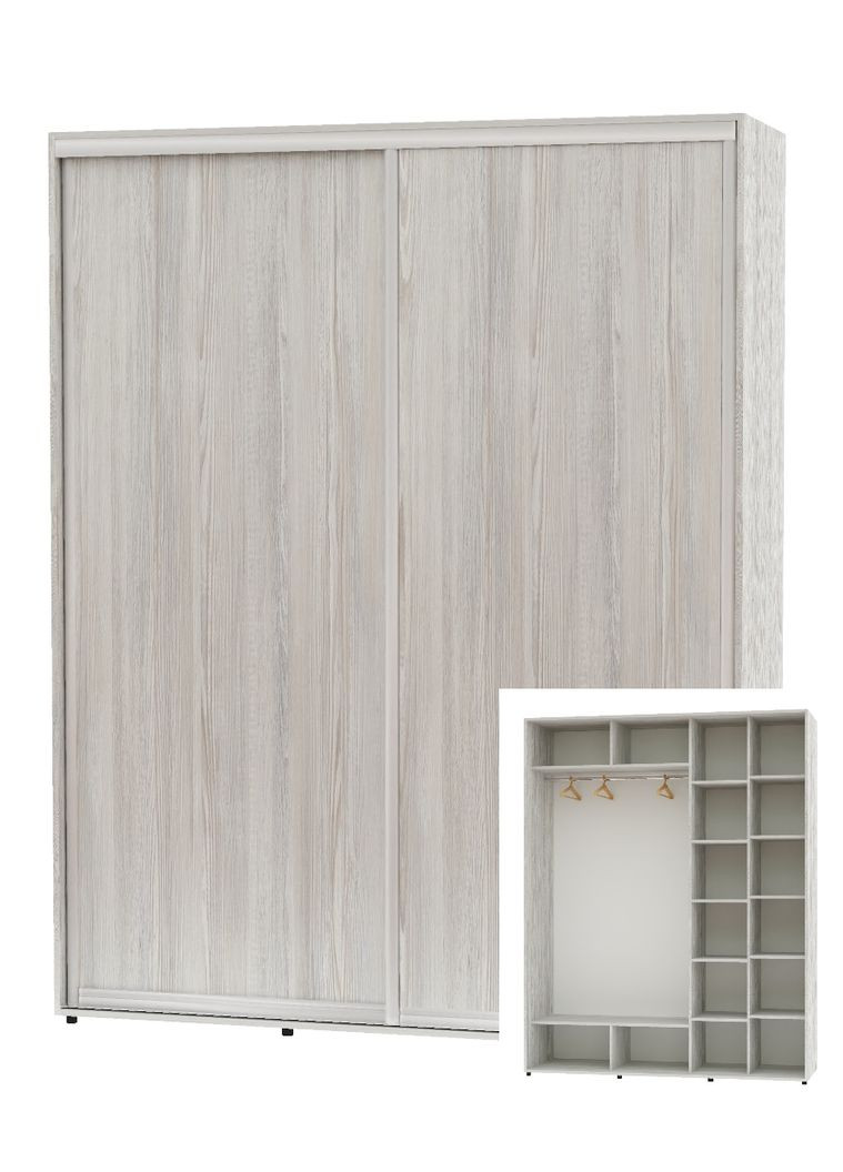 Шафа-купе дводверна 200*60*250 см Сосна натті 2 двері ДСП Алекса (360437785)