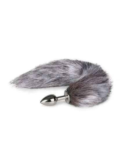 Анальная пробка с серым хвостиком Fox Tail Plug,S EasyToys (297133687)