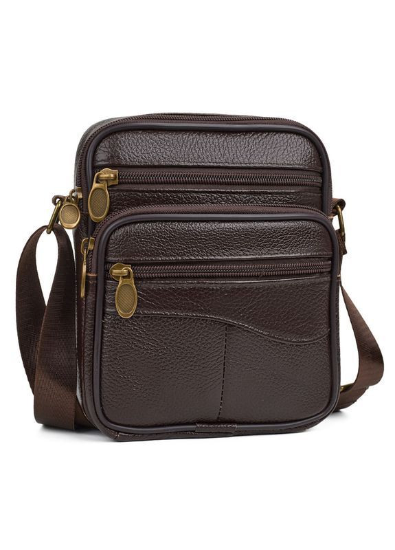 Барсетка чоловіча з натуральної шкіри маленька Qvant 028к - Коричнева Tiding Барсетка (366889854)