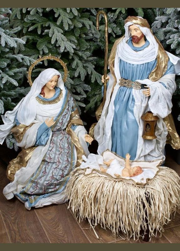 Декоративна Різдвяна композиція "Вертеп" 110см, набір 3 фігури Bona (329898958)