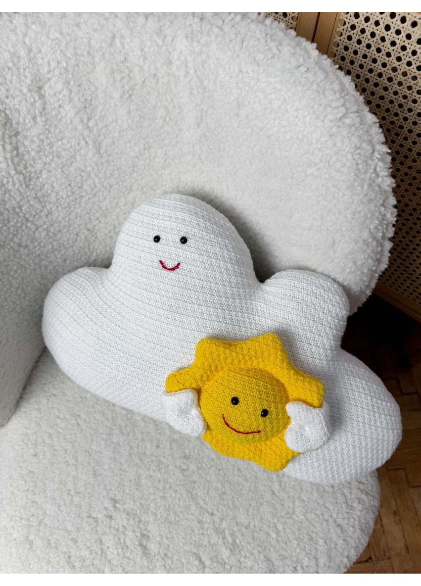 Декоративна іграшка Хмаринка з сонечком 50см ручна робота для інтер'єру подарунок до свята ProDobro (369365286)