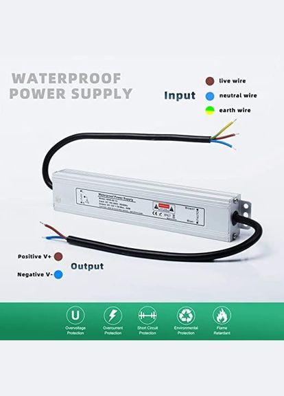 Блок живлення 12V LED вуличний, світлодіодний трансформатор 60W 5A, IP67 Reylax (301854193)