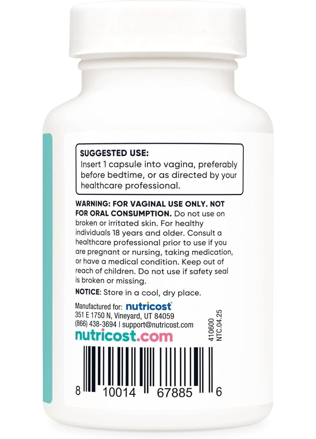 Борная кислота Women, Boric Acid, Vaginal Suppository, 600 mg, 60 Capsules Nutricost (370169304)