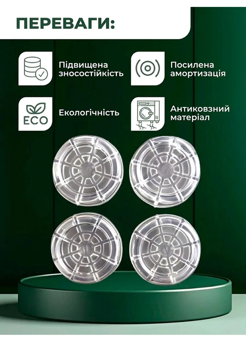 Антивибрационные подставки для стиральной маш. комп. 4 шт ПВХ-резина BRS (399206728)