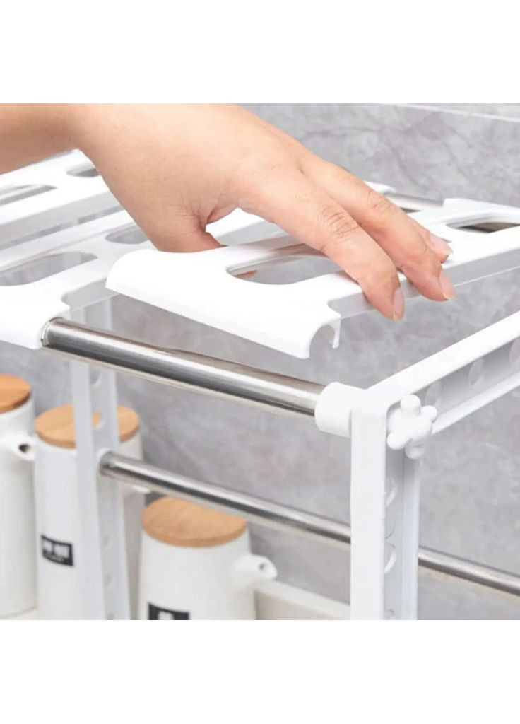 Регулируемая кухонная полка для хранения посуды, 38-70 см, KITCHEN RACK / Многофункциональный органайзер на кухню под раковину No Brand (357226562)