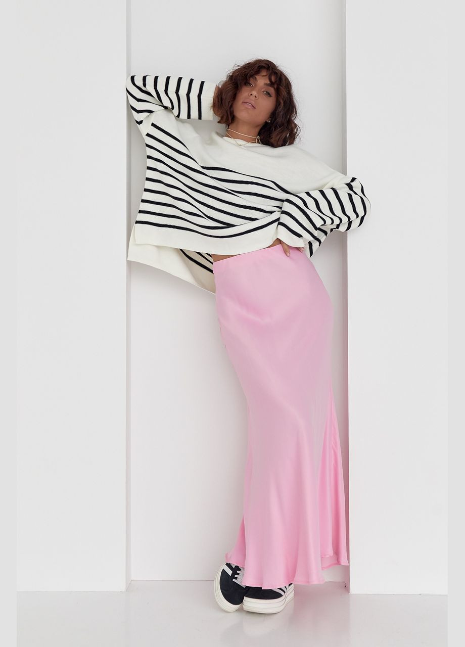 Розовая офисная однотонная юбка Lurex