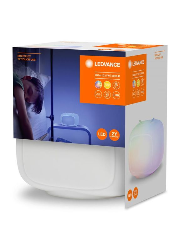 Cвітильник нічник з акумулятором NIGHTLUX TOUCH Retro TV 2.5Вт 3000К 20Лм 1200мА•год RGBW USB-A > microUSB Ledvance (315503303)