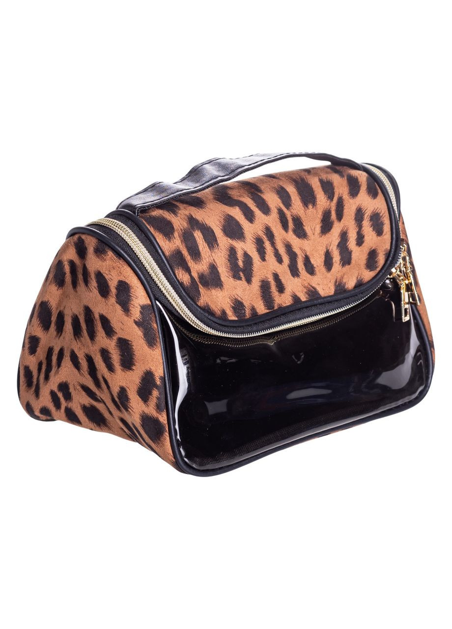 Набір велюрових жіночих косметичок для дому 2 (шт) дорожня косметичка в сумку для косметики, макіяжу, ліків, пензлів Леопард Yiwu (370802059)