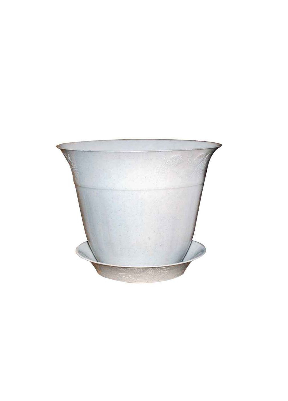 Горщик для квітів 2л з підставкою "Молдавия" білий 2-1 ХАРКІВ (356457861)