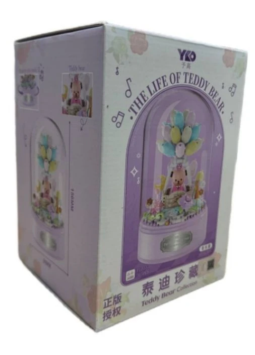 Конструктор під куполом Purple Cutie Серія Sweet Teddy Bear Ведмедик з повітряними кульками 359 деталей (2104619319) No Brand (382512789)
