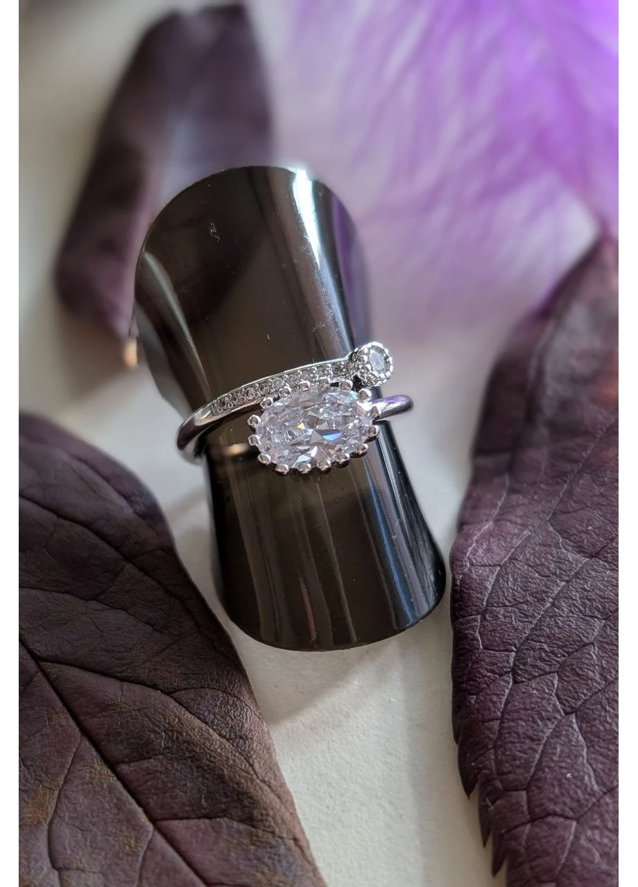 Перстень з фіанітами медсплав родій, р.17 Xuping Jewelry (384280795)