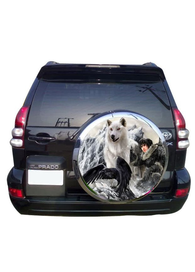 Наклейка на запаску 3D TUNING STUDIO вовк ворон 750х750х0.15мм No Brand (362498563)