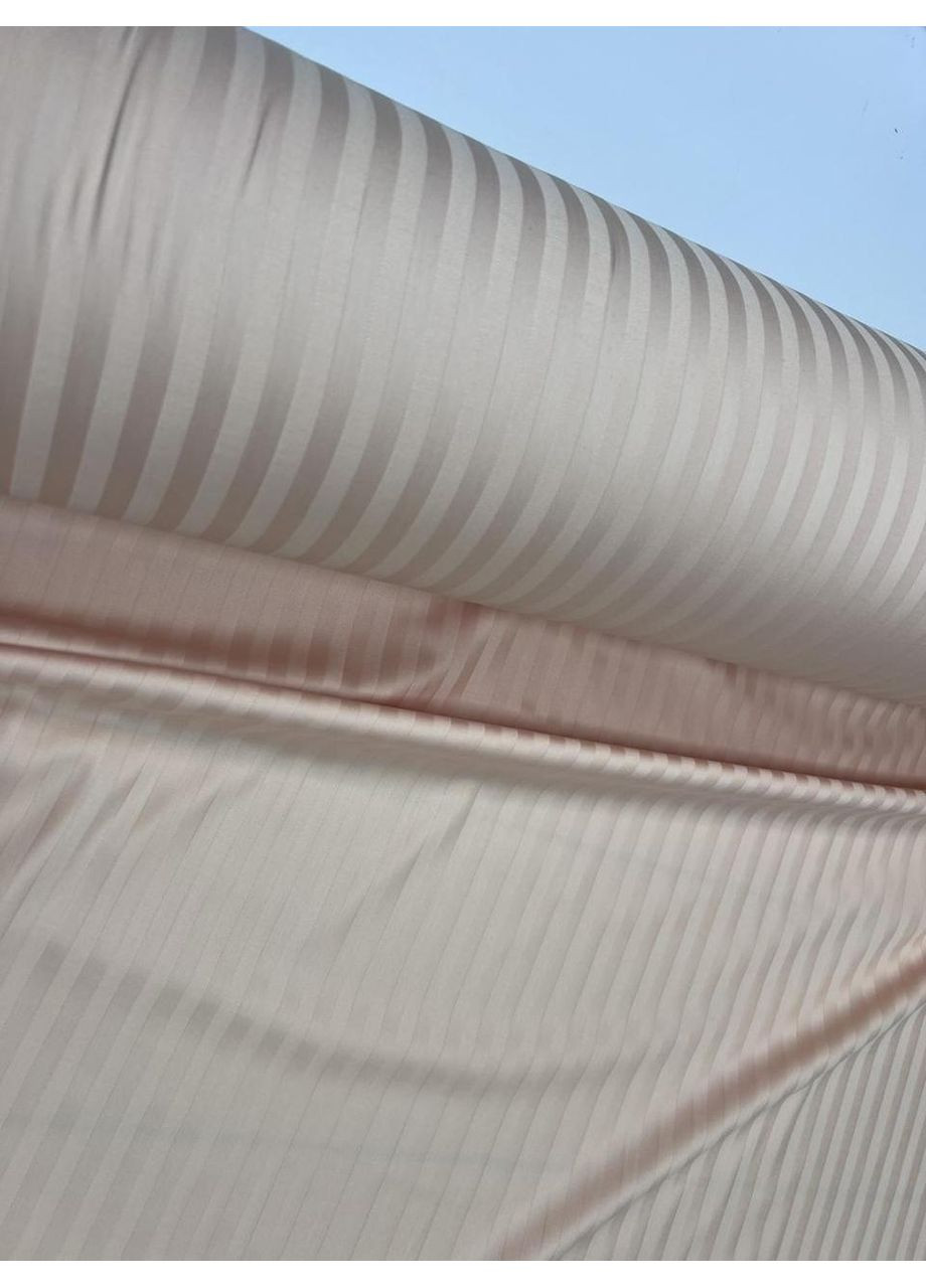 Постельное белье с резинкой SWEET PEACH, сатин страйп LUX Полуторный размер, наволочки 70/70 No Brand (364220673)