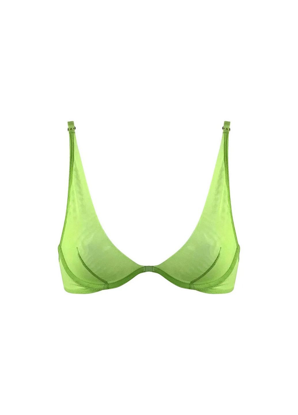 Зелений тріенджел бюстгальтер з мікросітки Nokaya з кісточками
