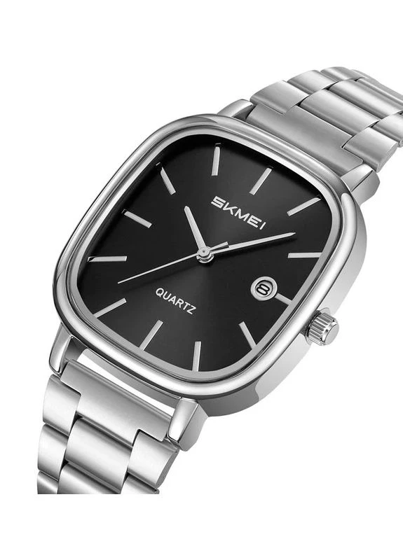Наручные часы Skmei 2551SIBK мужские чёрные с серебристым ремешком No Brand (400975251)