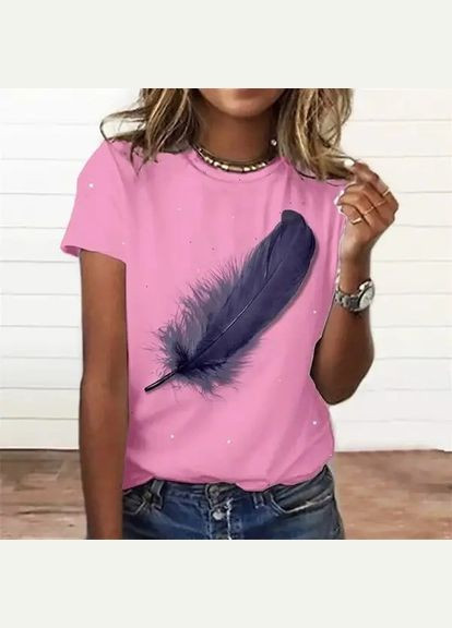 Женская футболка с принтом перинки. Яскраво - (323652212)